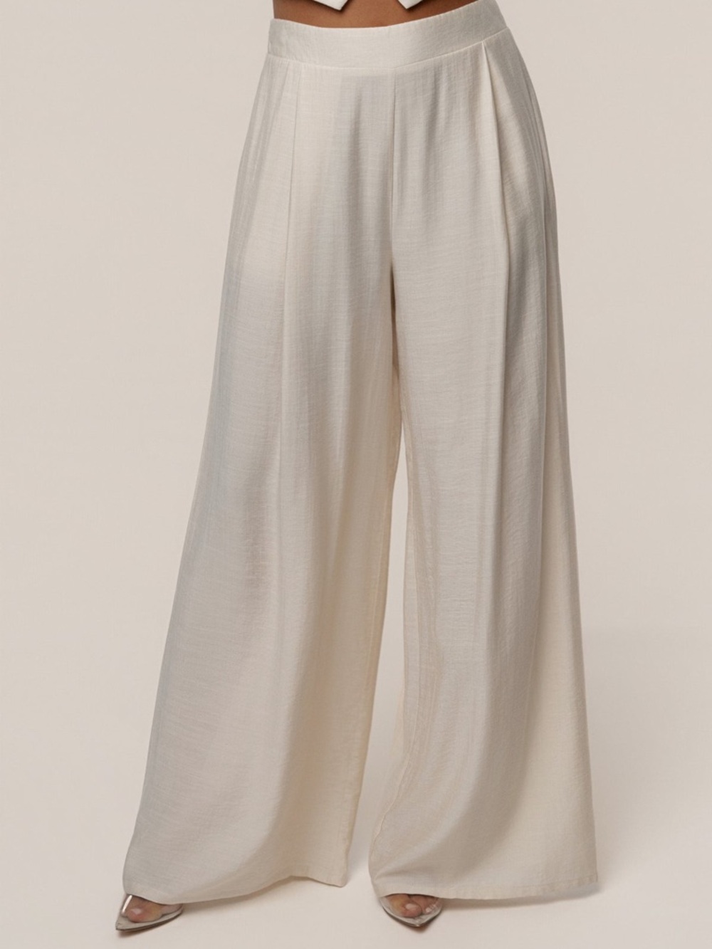 JLUXLABEL Cream Wide Leg Pants - Picture 5 of 12